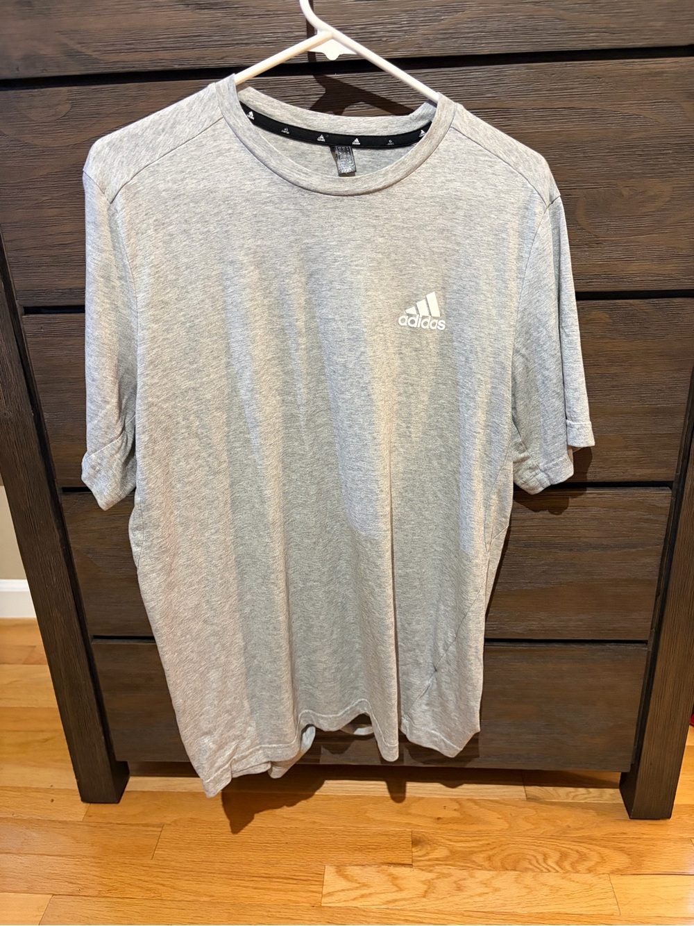 adidas Light Gray Short Sleeve Athletic Tee